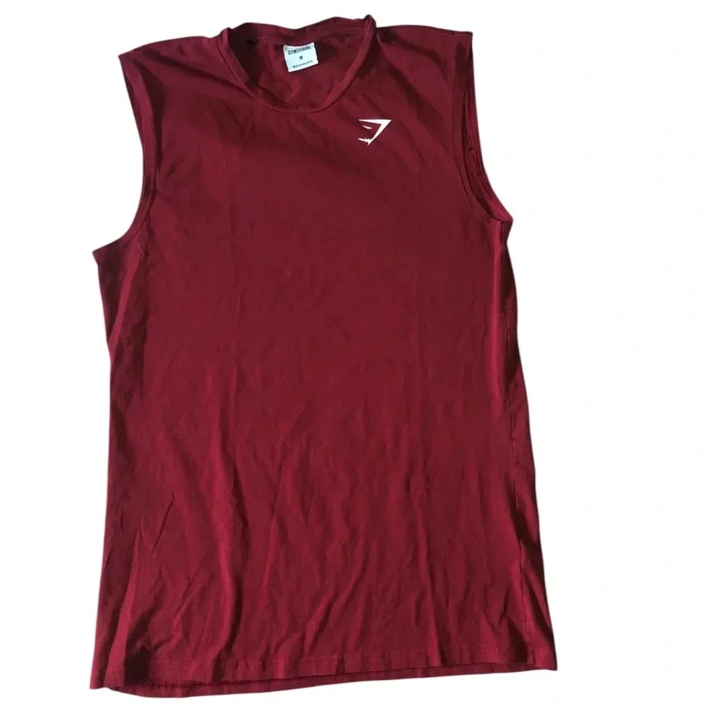 Gym Shark BOLD DROP ARM TANK Burgundy Size Medium